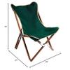 BYER OF MAINE Pangean Butterfly Chair, Easy-Fold Hardwood Sling Chair  Portable Beach, Camping & Patio Seat  34H  23W  27D in Forest Green view 3