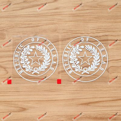 2X White 4'' Republic of Texas Seal Decal Sticker US State Car Vinyl Die Cut no Background