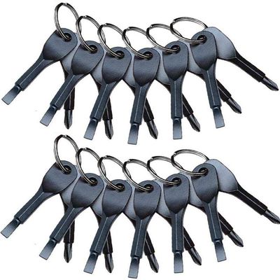 CoscosX 100 Sets Portable Every Day Carry Keys Ring Cross and Slot Type Screwdriver Men's Socks Key Outdoor Multifunction Key Chain Stainless Keychain Pocket Tool Screwdriver Set with Keychain