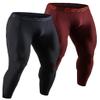 DEVOPS 2 Pack Men's Compression Pants Athletic Leggings (Small, Black/Brick) view 1