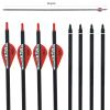 Obert 12pcs 30 Inch Carbon Arrows for Recurve Bow 500 Spine Hunting Arrows and Quiver Set for Archery Target Practice view 3