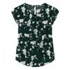TASAMO Women's Printed Flouncing Flared Short Sleeve Blouse Top Shirts Floral (XX-Large, FP Dark Green 01) view 1