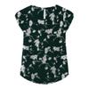 TASAMO Women's Printed Flouncing Flared Short Sleeve Blouse Top Shirts Floral (XX-Large, FP Dark Green 01) view 2