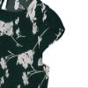TASAMO Women's Printed Flouncing Flared Short Sleeve Blouse Top Shirts Floral (XX-Large, FP Dark Green 01) view 4