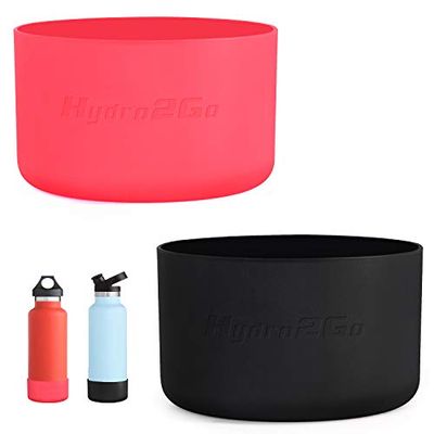 2PCS Protective Silicone Boot for Hydro Flask 32, 40oz Water Bottles, Accessories Bottle Boot for Owala FreeSip 32, 40oz and Most Water Bottles, Resistant to Dents, Scrathes(Bottom Size 3.5in)