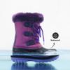 DREAM PAIRS Boys & Girls Faux Fur-Lined Winter Snow Boots for Little/Big Kids,Size 5 Big Kid,Purple,FORESTER view 2