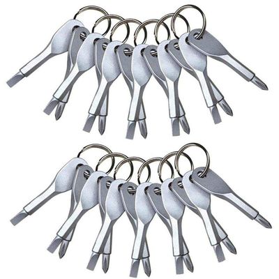 CoscosX 100 Sets Portable Every Day Carry Keys Ring Cross and Slot Type Screwdriver Men's Socks Key Outdoor Multifunction Key Chain Stainless Keychain Pocket Tool Screwdriver Set with Keychain