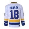 Hanson Brothers Charlestown Chiefs 16 Jack 17 Steve 18 Jeff Slap Shot Movie Ice Hockey Jersey (18 White, Small) view 1