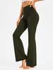 AFITNE Yoga Pants for Women Bootcut Pants with Pockets High Waisted Workout Bootleg Yoga Pants Tall Long Athletic Gym Pants Army Green - L view 2