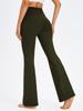 AFITNE Yoga Pants for Women Bootcut Pants with Pockets High Waisted Workout Bootleg Yoga Pants Tall Long Athletic Gym Pants Army Green - L view 3