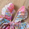 2Pcs/Set Toddler Kid Baby Girls Mermaid Swimsuits Halter Swimwear Ruffled Beachwear Bathing Suit Bikini Set 1-5Y (Purple, 4-5Y) view 2