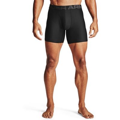 Under Armour mens Tech 6-inch Boxerjock 2-Pack, Black (001)/Black, 4X-Large