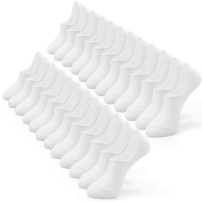 IDEGG No Show Socks Womens and Men Low Cut Ankle Short Anti-slid Athletic Running Novelty Casual Invisible Liner Socks (US, Numeric, 9, 12, Regular, Regular, 12, 12 White)