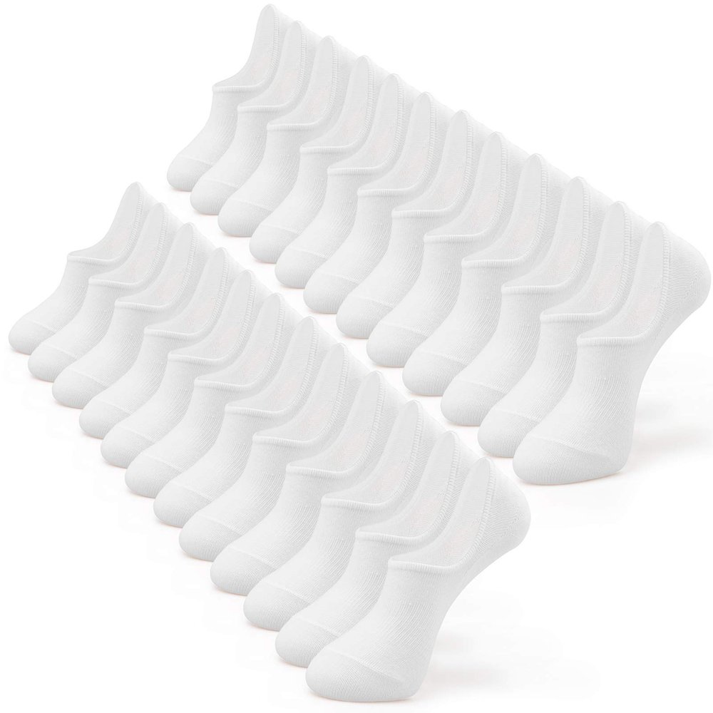 IDEGG No Show Socks Womens and Men Low Cut Ankle Short Anti-slid Athletic Running Novelty Casual Invisible Liner Socks (US, Numeric, 9, 12, Regular, Regular, 12, 12 White)