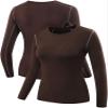 NELEUS Women's 3 Pack Dry Fit Athletic Compression Long Sleeve T Shirt,8019,Black/Grey/Coffee,US 2XL,EU 3XL view 4