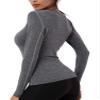 NELEUS Women's 3 Pack Dry Fit Athletic Compression Long Sleeve T Shirt,8019,Black/Grey/Rosy Brown,US L,EU XL view 4