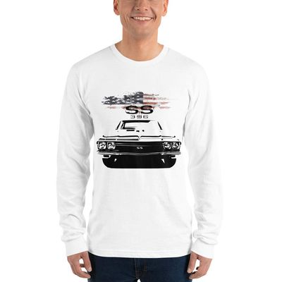 1968 Chevy Chevelle SS American Classic Long Sleeve T-Shirt White, Fan Gift, Unisex, Vintage, Retro, Racing