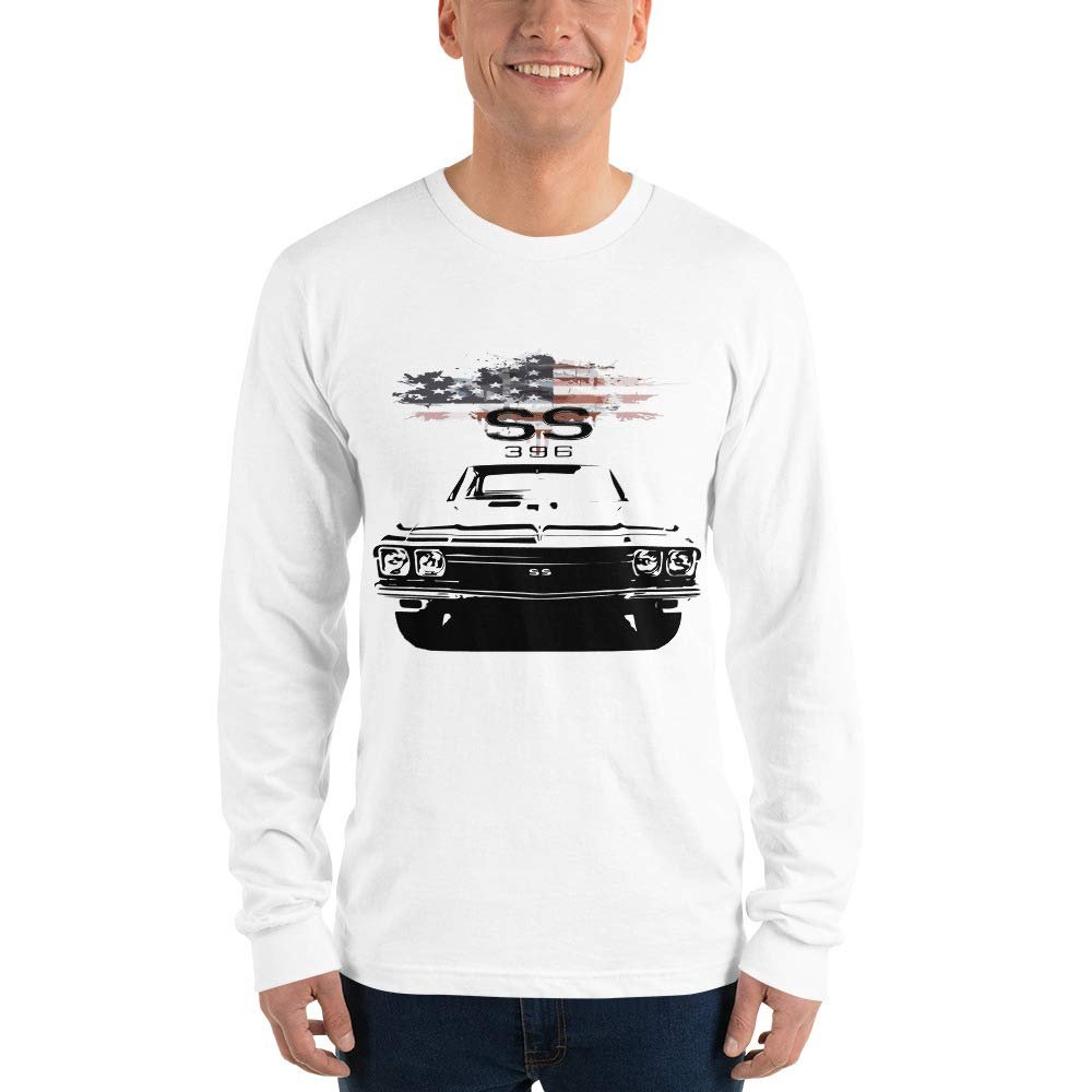 1968 Chevy Chevelle SS American Classic Long Sleeve t-Shirt White