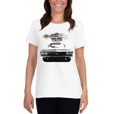 1968 Chevy Chevelle SS American Classic Car Women's Short Sleeve t-Shirt White