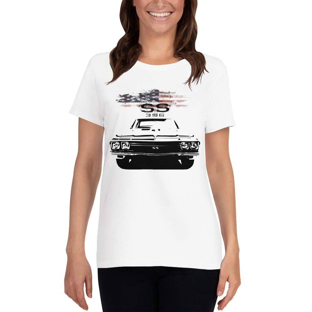 1968 Chevy Chevelle SS American Classic Car Women's Short Sleeve t-Shirt White