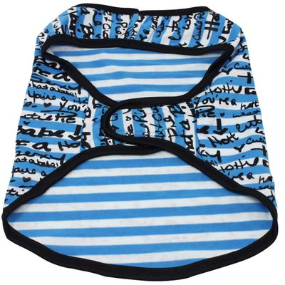 Adjustable Dog T-Shirt Clothing Colorful Striped Sleeveless Clothes for Small Breeds (12inch(30cm) Back)