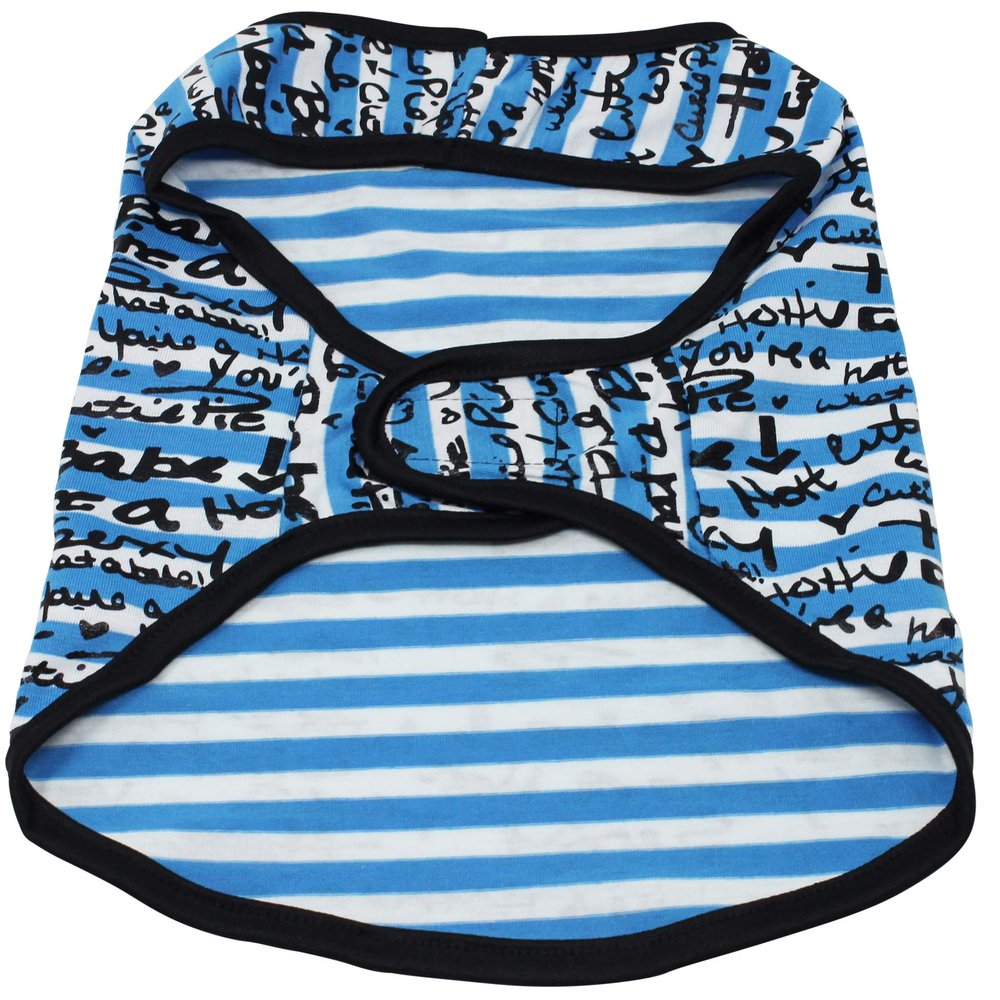 Adjustable Dog T-Shirt Clothing Colorful Striped Sleeveless Clothes for Small Breeds (12inch(30cm) Back)