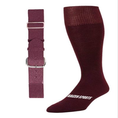 Baseball/Softball Sock & Belt Combo | Mens Womens Youth Baseball Sock & Baseball Belt | Notorious Sports (maroon, Small)