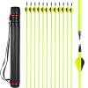 Obert 12pcs Archery Carbon Fiber Arrows for Recurve Bow Compound Bow 30 Inch Spine 500 with Arrow Quiver for Hunting Shooting Target view 1