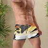 MOCSONE Bear Pride Flag Men Swimwear Basic Long Swim Boxer Trunks Board Shorts Swimsuits Black view 3