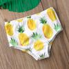 3Pcs/Set Newborn Baby Girls Tassel Swimsuit Halter Sleeveless Swimwear Fruit Beachwear Bathing Suit Bikini Set (Green, 12-18M) view 4