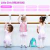 Mermaid Reversible Sequin Drawstring Backpack/Bag Clear Iridescent Sequin+ Pink Star Shape Spotted Fabric for Kids Girls view 2