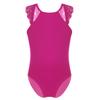 Freebily Kids Girls Floral Lace Gymnastics Leotard Mock Neck Ballet Dance Unitard Biketard Bodysuit Athletic Tracksuit Rose_Red Lace Splice Camisole 3-4 Years view 2