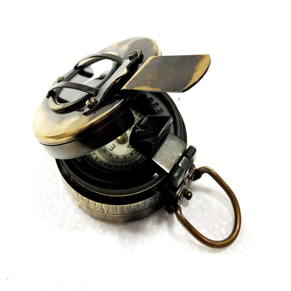Antique Nautical Brass Military Navigation Compass Marine Pocket Instruments