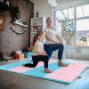 Giantex 4'x8'x2 Gymnastics Mat, Folding Anti-Tear Panel Mats w/Carrying Handles, Hook and Loop Fastener, Lightweight Tumbling Mat, Folding Gymnastics Mats for Fitness, Exercise (Blue/Pink) view 2
