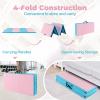 Giantex 4'x8'x2 Gymnastics Mat, Folding Anti-Tear Panel Mats w/Carrying Handles, Hook and Loop Fastener, Lightweight Tumbling Mat, Folding Gymnastics Mats for Fitness, Exercise (Blue/Pink) view 3