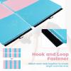 Giantex 4'x8'x2 Gymnastics Mat, Folding Anti-Tear Panel Mats w/Carrying Handles, Hook and Loop Fastener, Lightweight Tumbling Mat, Folding Gymnastics Mats for Fitness, Exercise (Blue/Pink) view 4