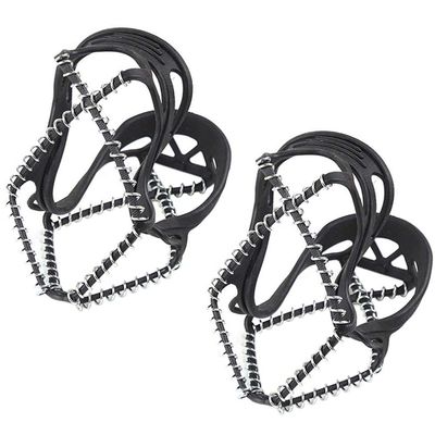 SUPVOX 1 Pair Traction Cleats Ice Snow Grips Anti Slip Shoes Crampons 18 Teeth Spikes Walk Traction for Winter Walking Hiking Climbing