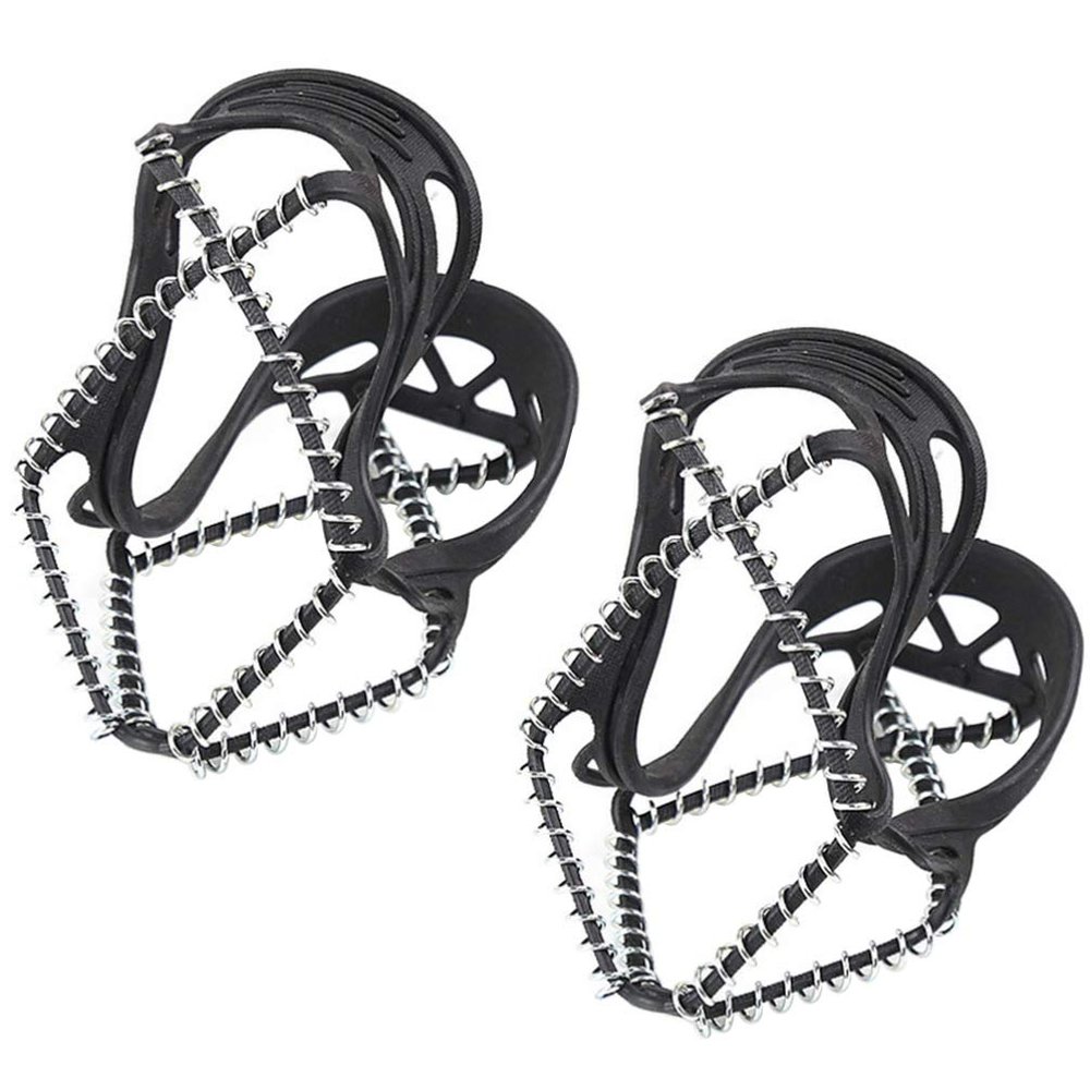 SUPVOX 1 Pair Traction Cleats Ice Snow Grips Anti Slip Shoes Crampons 18 Teeth Spikes Walk Traction for Winter Walking Hiking Climbing