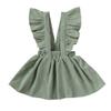 Fashion Retro Corduroy Suspender Baby Girl Skirt Dress Toddler Ruffles Straps Casual Dress Girls Summer Outfits Clothes (Light Green Girl Skirt, 2-3 T) view 1