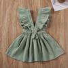 Fashion Retro Corduroy Suspender Baby Girl Skirt Dress Toddler Ruffles Straps Casual Dress Girls Summer Outfits Clothes (Light Green Girl Skirt, 2-3 T) view 2