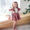 ITFABS Fashion Retro Corduroy Suspender Baby Girl Skirt Dress Toddler Ruffles Straps Casual Dress Girls Summer Outfits Clothes (Light Green, 4-5 T) view 2