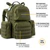 Akmax.cn MOLLE II Medium Rucksack  Classic Military Tactical Backpack with Detachable Side Pouches & Upgraded Internal Frame for Enhanced Comfort (50L, OD) view 2