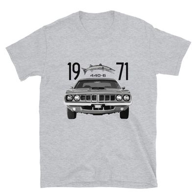 1971 Barracuda Cuda 440 Magnum Short-Sleeve Unisex T-Shirt Sport Grey