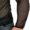 VOWUA Men's Mesh See Through Fishnet Shirts Muscle Pullover Long Sleeves Crew Neck Casual Clubwear Blouse Black view 4