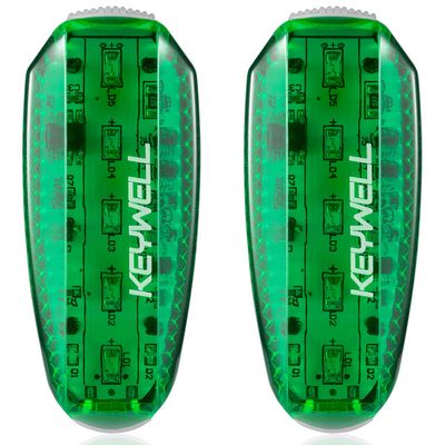 USB-C Rechargeable LED Safety Lights (2 Pack) - Clip on Strobe Running Lights for Runners, Joggers,Walkers,Kids,Dogs,Bike Tail Lights - High Visibility Accessories for Reflective Gear (Green)