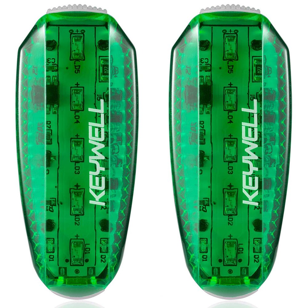 USB-C Rechargeable LED Safety Lights (2 Pack) - Clip on Strobe Running Lights for Runners, Joggers,Walkers,Kids,Dogs,Bike Tail Lights - High Visibility Accessories for Reflective Gear (Green)