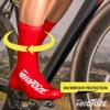 veloToze Tall Shoe Cover 2.0 - Covers Road Cycling Shoes - Water-Proof, Windproof Overshoes for Bike Rides in Spring, Fall, Winter Rainy, Cold Weather - Bright Colors Make Road Biking Trips Safer Red view 4