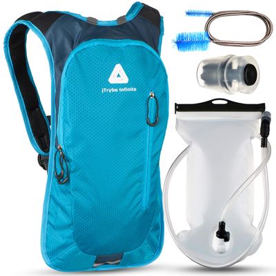 JTRYBE Hydration Pack for Running, Biking with Hydration Bladder 2L. Awesome Water Backpack for Hiking. Bonus Bite Valve and Brush. Great Running Hydration Backpack for Women Men