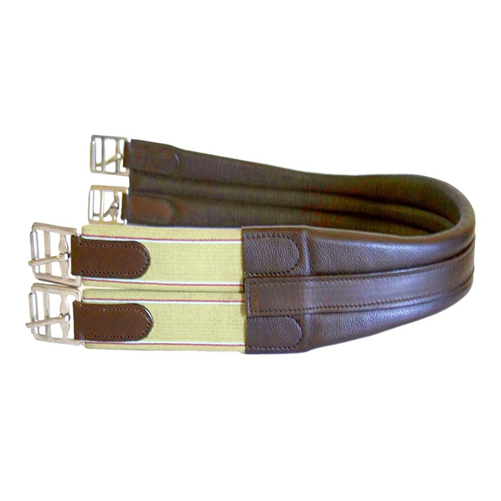 SIE EQUESTRIAN Contoured English Chafeless Girth Black Brown 46" / 48" / 50" / 52" / 54"/ 56" (Brown, 52")