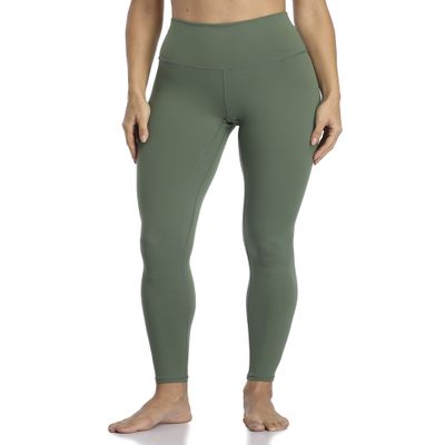 YUNOGA Women's High Waisted Workout Leggings 25" Inseam Ultra Soft Tummy Control Yoga Pants (S, Army Green)